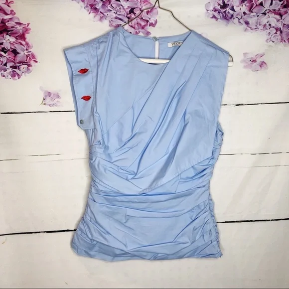 Vivetta | Draped Sleeveless Top with Lips - Picture 3 of 8